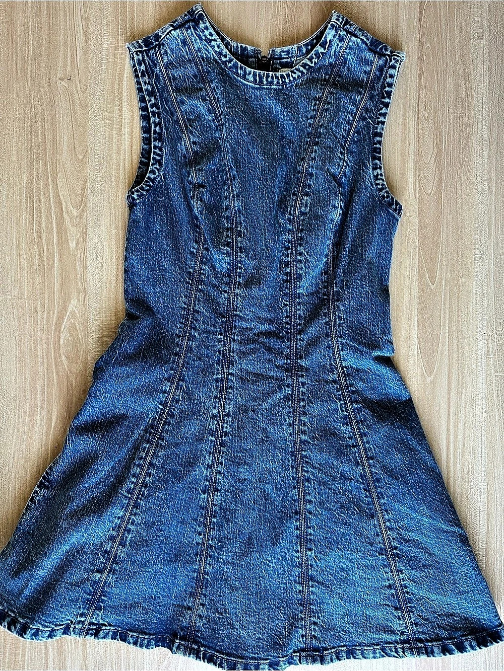 Abercrombie & Fitch Sleeveless Denim Mini Dress Blue